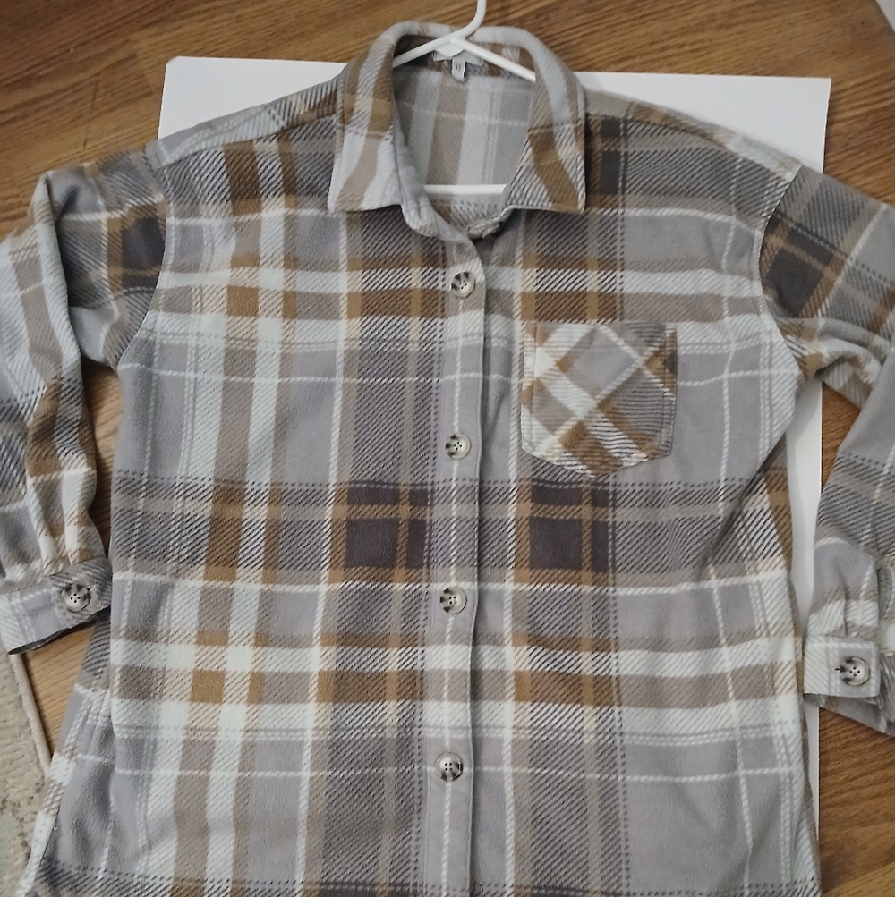 Maurices Gray and Brown Plaid Skirt